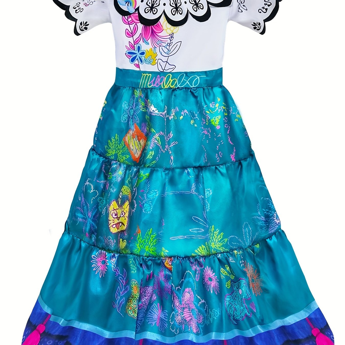 Girl's Graffiti Pattern Short Sleeve Dress Halloween Costume