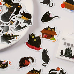 46pcs Mr Cat Sticker Box DIY Crafts Scrapbooking Bullet Journal