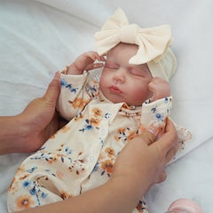Handcrafted 43" Reborn Youngsters Girl Doll with Yellow Floral Outfit