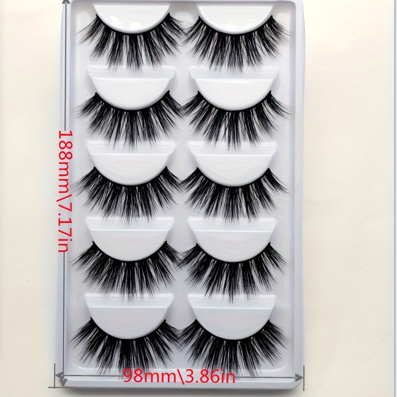5 Pairs 3D Fluffy False Eyelashes Natural Volume Thick Makeup Lashes