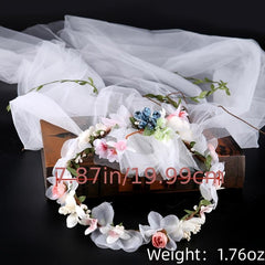 Adjustable Flower Headband for Bridal Wedding Party