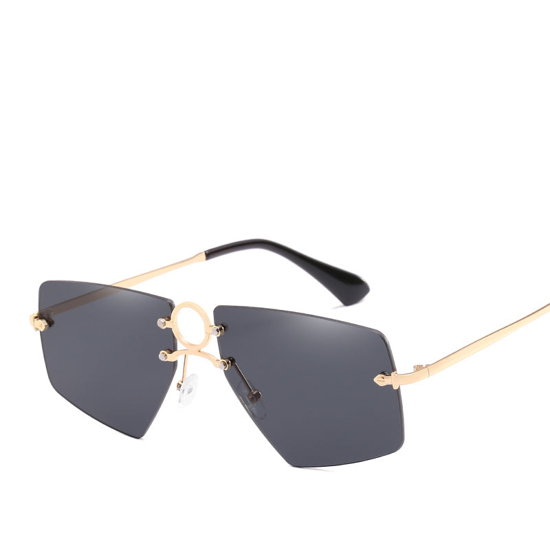 Personality Sunglasses Anti UV Frameless Concave Shaped Glasses