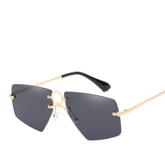 Personality Sunglasses Anti UV Frameless Concave Shaped Glasses