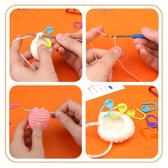 63pc Ergonomic Crochet Set for Beginners with 19 Sizes and 44 Accessories