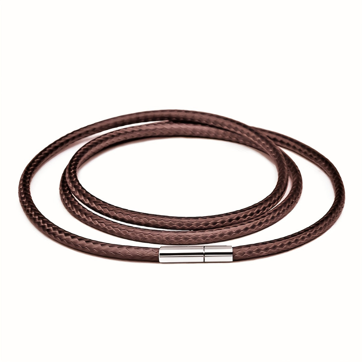 3mm Wax Leather Cord Choker Necklace Stainless Steel Clasp Thin 16 30 Mens
