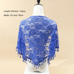 Floral Lace Triangle Shawl Large Hollow Scarf Women Party Prom