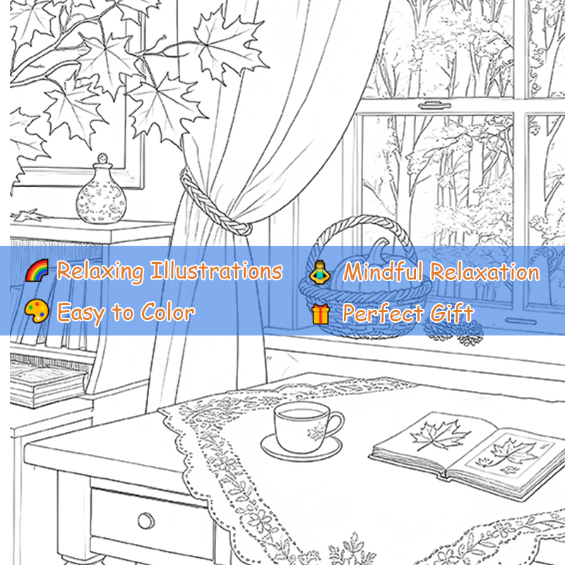 Cozy Corner Adult Coloring Book 1pc 20x20 cm 22 Pages Deluxe Edition