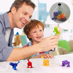 9pcs Suction Bath Toys For Babies Soft Silicone Stress Toys Set