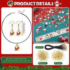 170 340pcs Christmas Jewelry Set for Making with Charms Hooks Ropes Rings