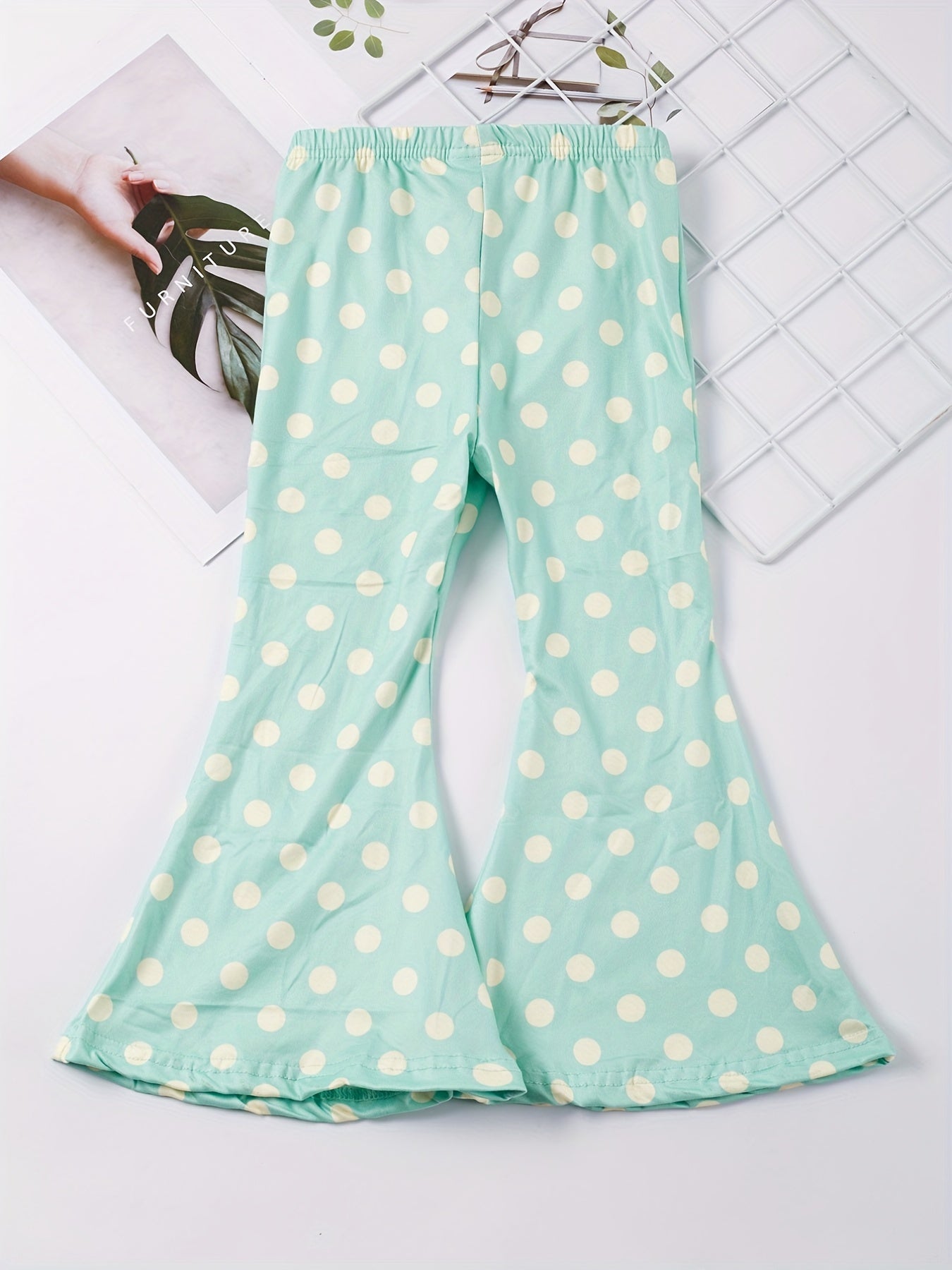Girls Polka Dots Casual Flare Leg Pants for Spring & Summer