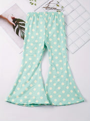 Girls Polka Dots Casual Flare Leg Pants for Spring & Summer