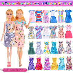 50pcs 11.5 Inch Girl Doll with Clothes Accessories - Doll Coat Princess Gowns Dr