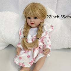 55 88 Cm Doll Long Hair Full Body Enamel Simulative Doll