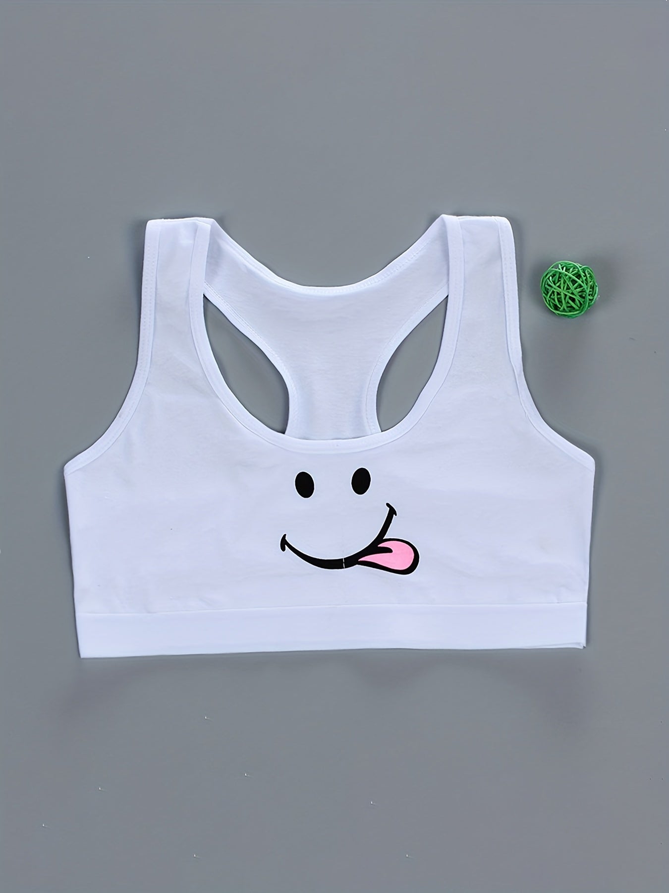 2pcs Girls Sports Bra Print No Steel Ring Breathable Soft Underwear