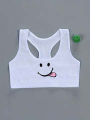 2pcs Girls Sports Bra Print No Steel Ring Breathable Soft Underwear