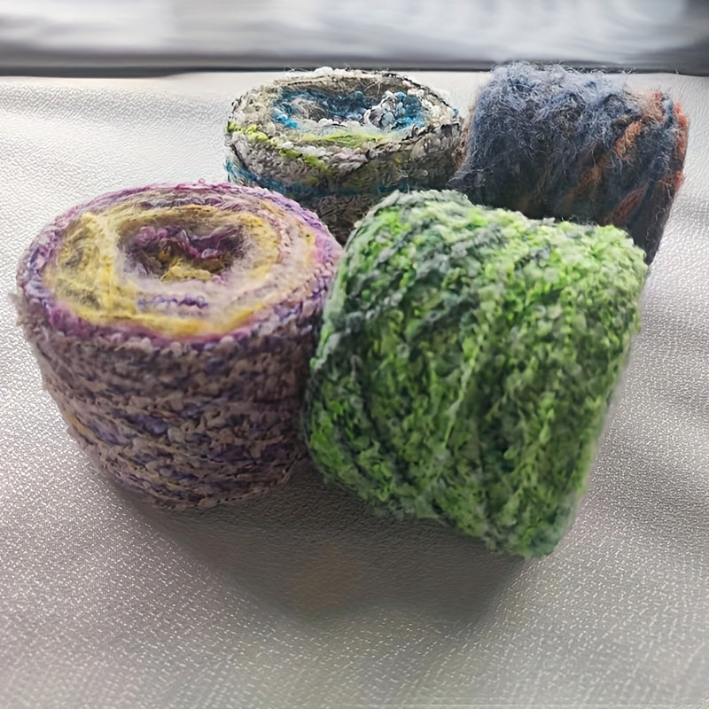 Irregular Gradient Looped Yarn for DIY Knitting Crocheting Soft Scarf Sweater