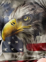 Eagle Pattern Men's Short Sleeve Graphic Tee Summer Clothes