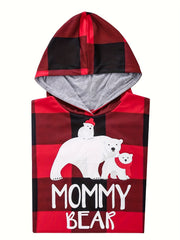 Christmas Hooded Top & Plaid Pants Pajama Set