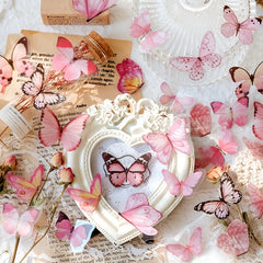 40pcs Butterfly Pocket DIY Decorative Sticker Pack Butterfly Nature Series