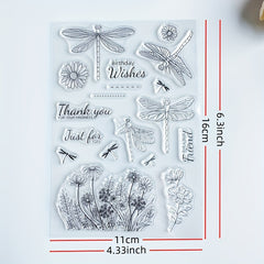 Dragonfly Birthday Transparent Silicone Seal for Card Making & DIY Decoration