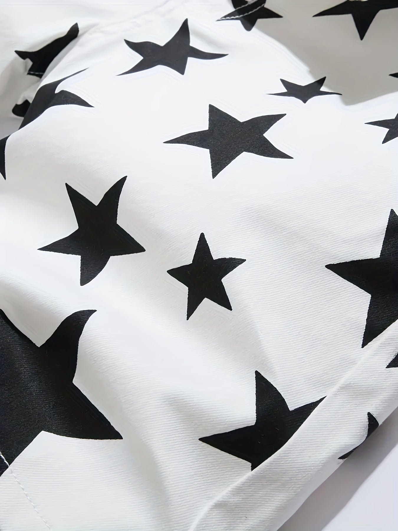 Men's Star Pattern Denim Shorts - Casual Street Style