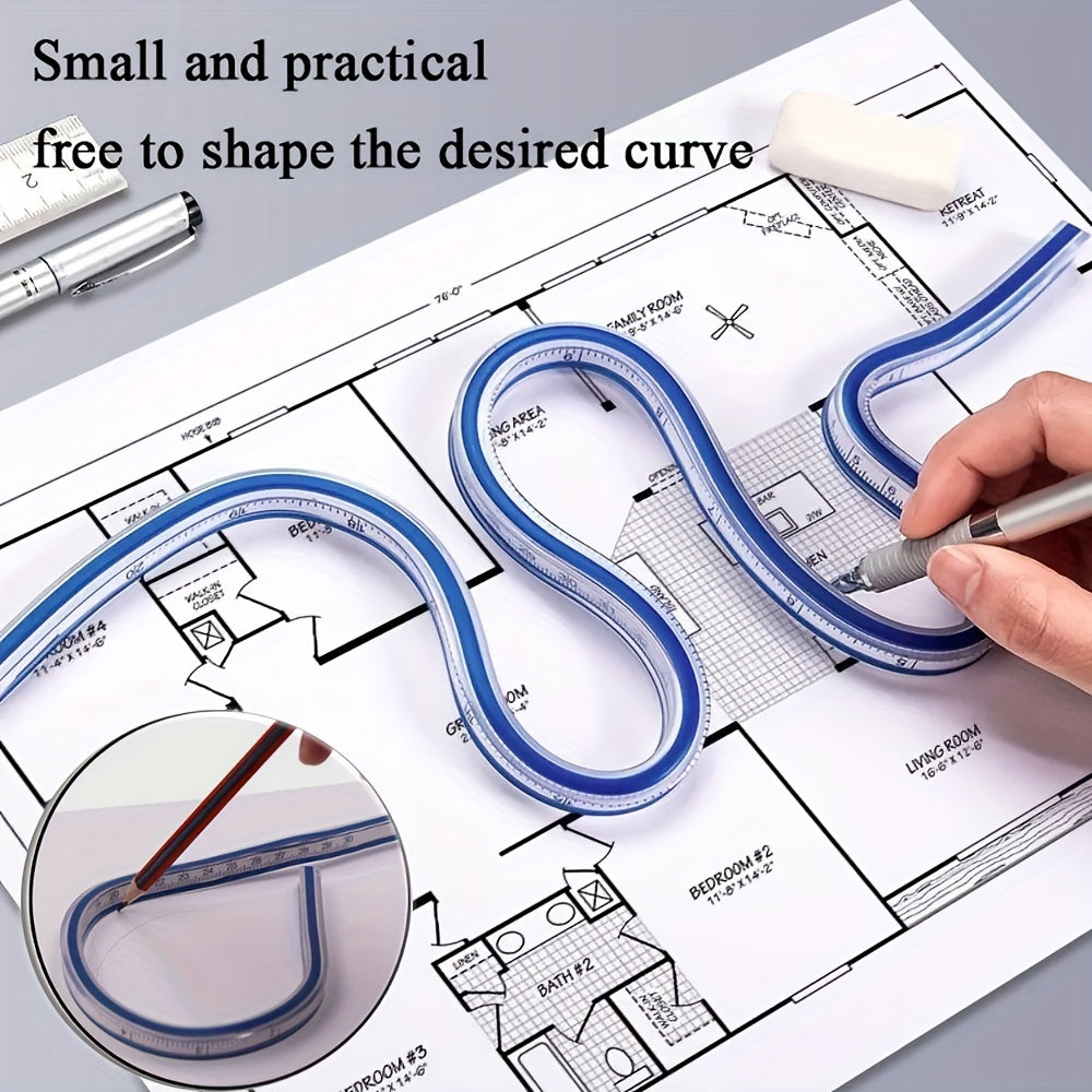 Flexible Curve Ruler Drafting Drawing Measure Tool Soft Plastic Tape Measure