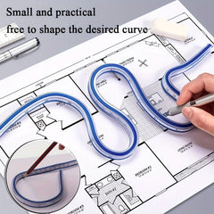 Flexible Curve Ruler Drafting Drawing Measure Tool Soft Plastic Tape Measure