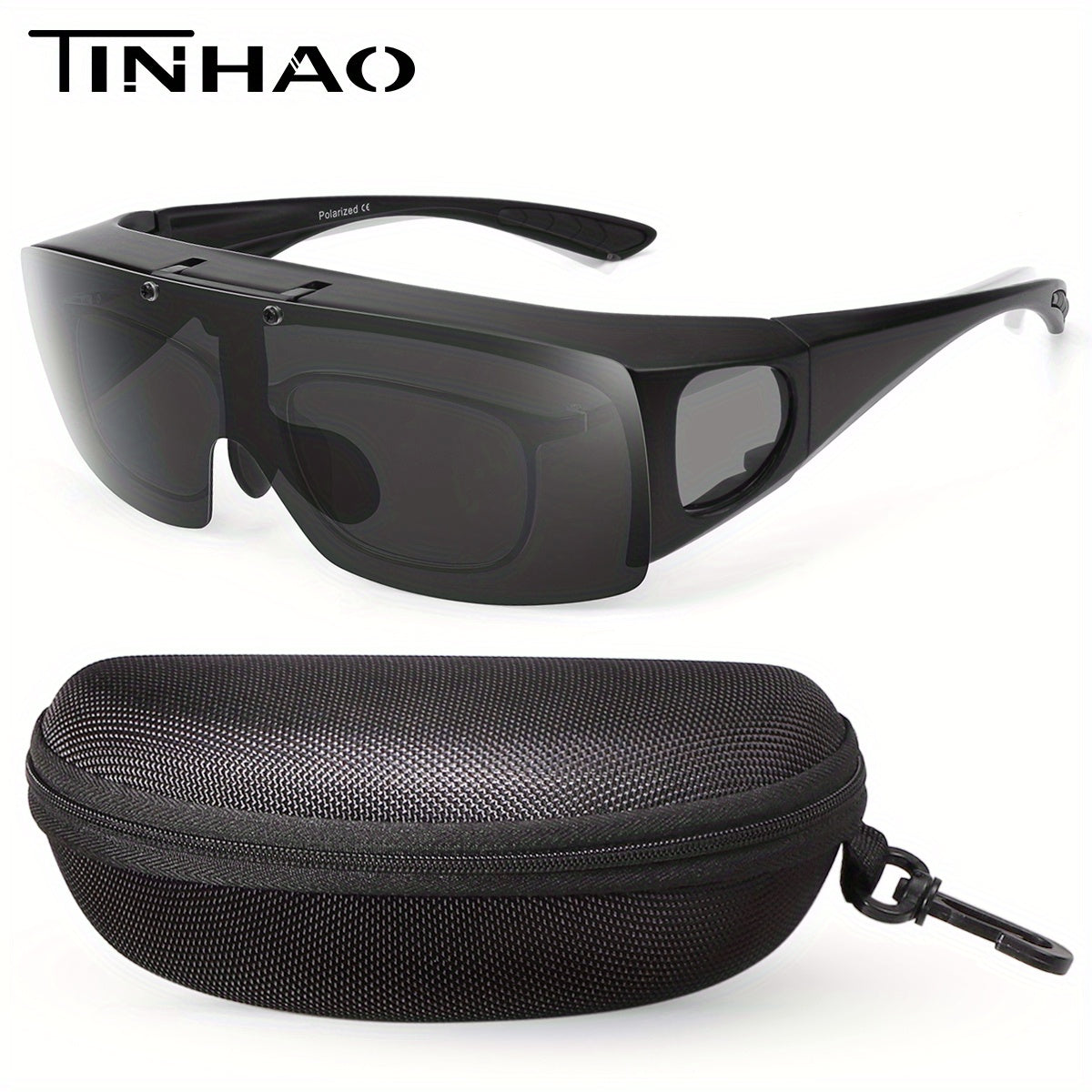 TINHAO Flip Up Polarized Sunglasses For Eyeglasses UV400 Protection