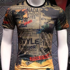 Men's Letter Print T Shirt for Summer Outdoor Wear