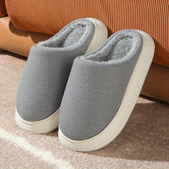 Women's Plush Lined Slip-On Slippers Warm Platform Shoes