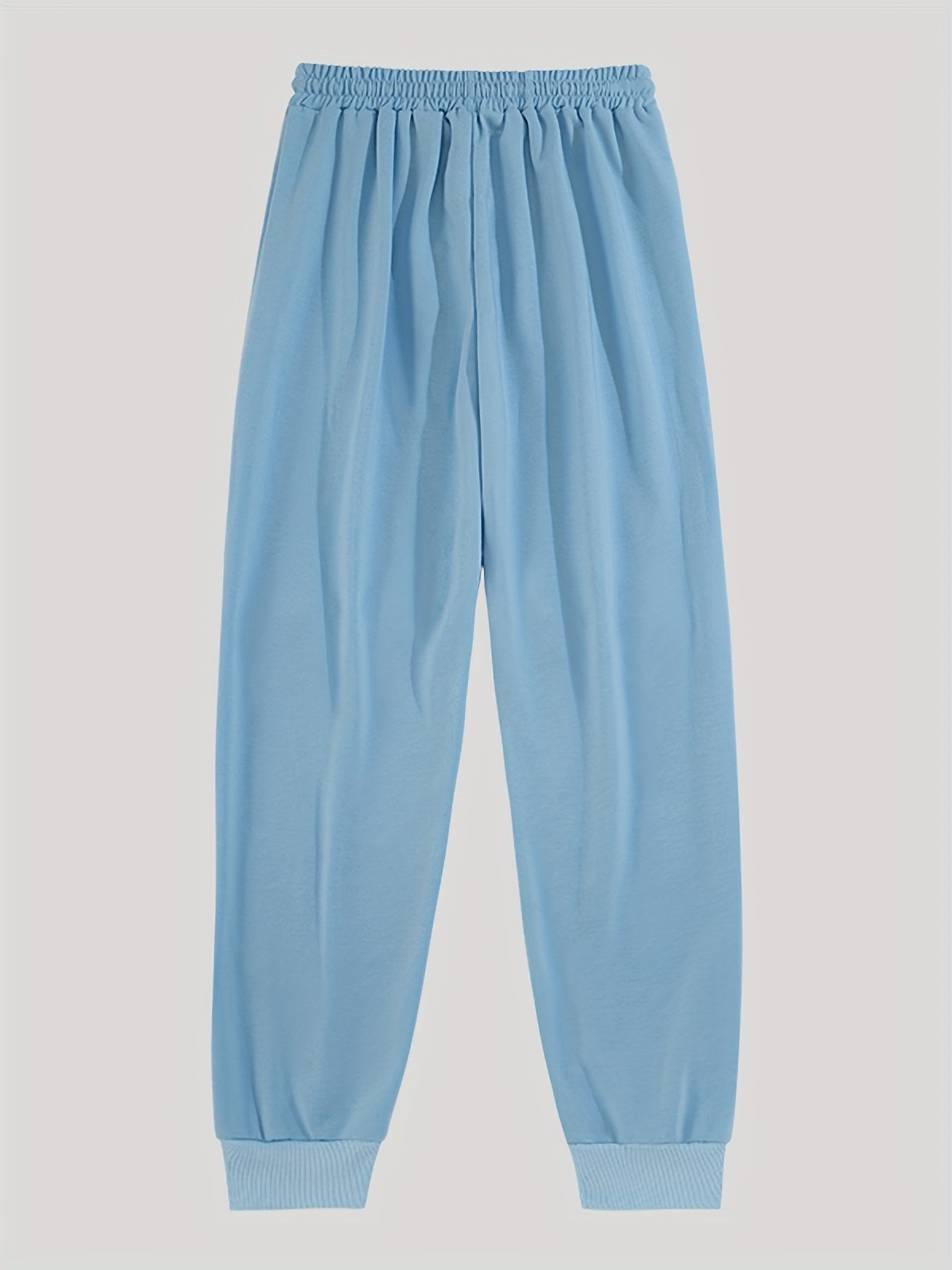 Heart & Paw Print High Waist Pants Casual Elastic Waist Pants