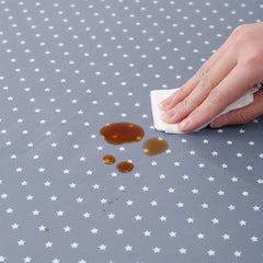 Vinyl Fitted Tablecloth Flannel Backing Elastic Edge Waterproof PVC Table