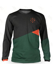 Men's Block Long Sleeve Motorcycle Off road T shirt Quick Dry Outdoor Top