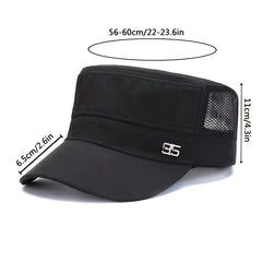 Mesh Flat Hat Adjustable Snapback Baseball Cap Trucker Army Dad Outdoor Hat