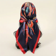 Tribal Crown Print Bandana Boho Silk Square Scarf Head Wrap