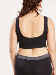 Sports Bra Women's Plus Comfort Solid Wide Straps Seamless Fitness Bra
