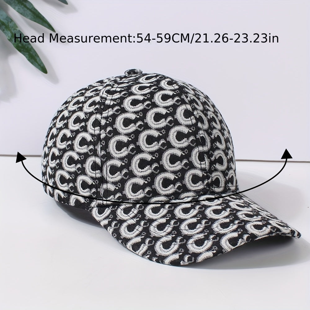 Geometric C Jacquard Baseball Cap Hip Hop Dad Hats Vintage Adjustable Sun Hats