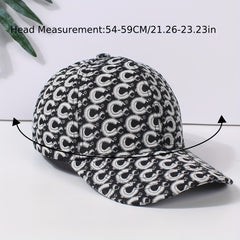 Geometric C Jacquard Baseball Cap Hip Hop Dad Hats Vintage Adjustable Sun Hats