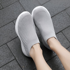 Women's Breathable Knit Sneakers Soft Sole Low Top Casual Shoes