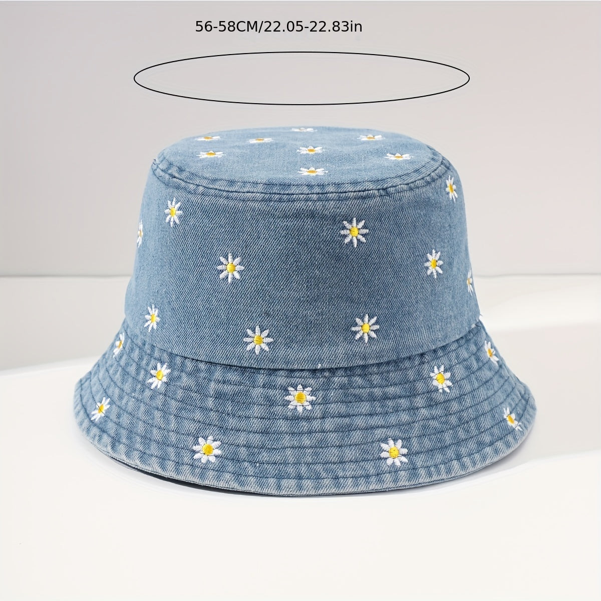 Flower Embroidery Fisherman Hat Bucket for Outing