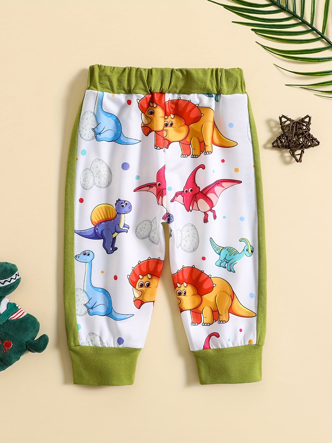 Baby Boys Dinosaur Print Pants for Spring Fall