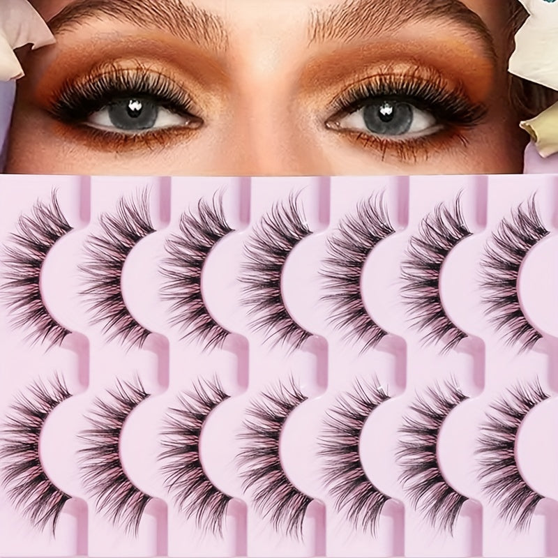 Cat Eye Lashes Winged End Eyelashes - Natural Wispy Long Crisscross Extension