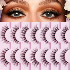 Cat Eye Lashes Winged End Eyelashes - Natural Wispy Long Crisscross Extension