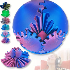 3D Printed Gear Sphere Fidget Toy Relax Spinner - Vibrant Gradient