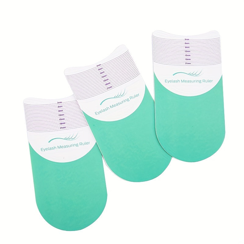3Pcs Eyelash Ruler Stencils for Measuring Length and Curling Degree Beauty Tool