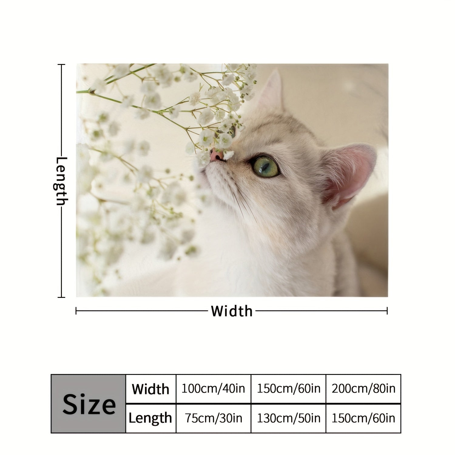 Kitten Print Blanket Soft Lightweight Comfortable Warm Blanket