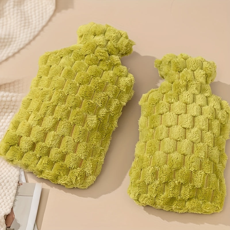 Large Capacity Hot Water Bag with Lid Plush Winter Hot Water Bag
