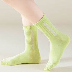 5 Pairs Girls Colorful Crew Socks Soft Skin Friendly Thick Sports S