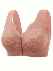2pcs Lace Wireless Bras Full Coverage Comfortable Breathable Women's Lingerie