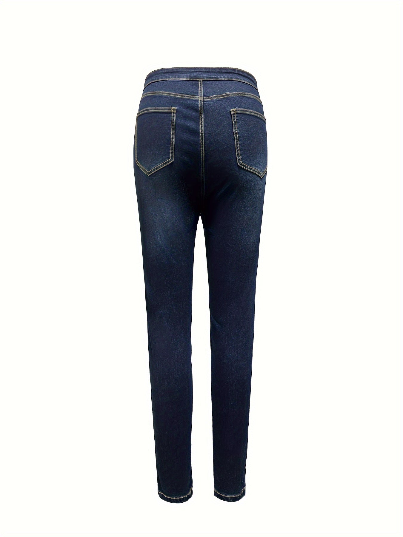 Casual Skinny Jeans High Rise Stretch Denim